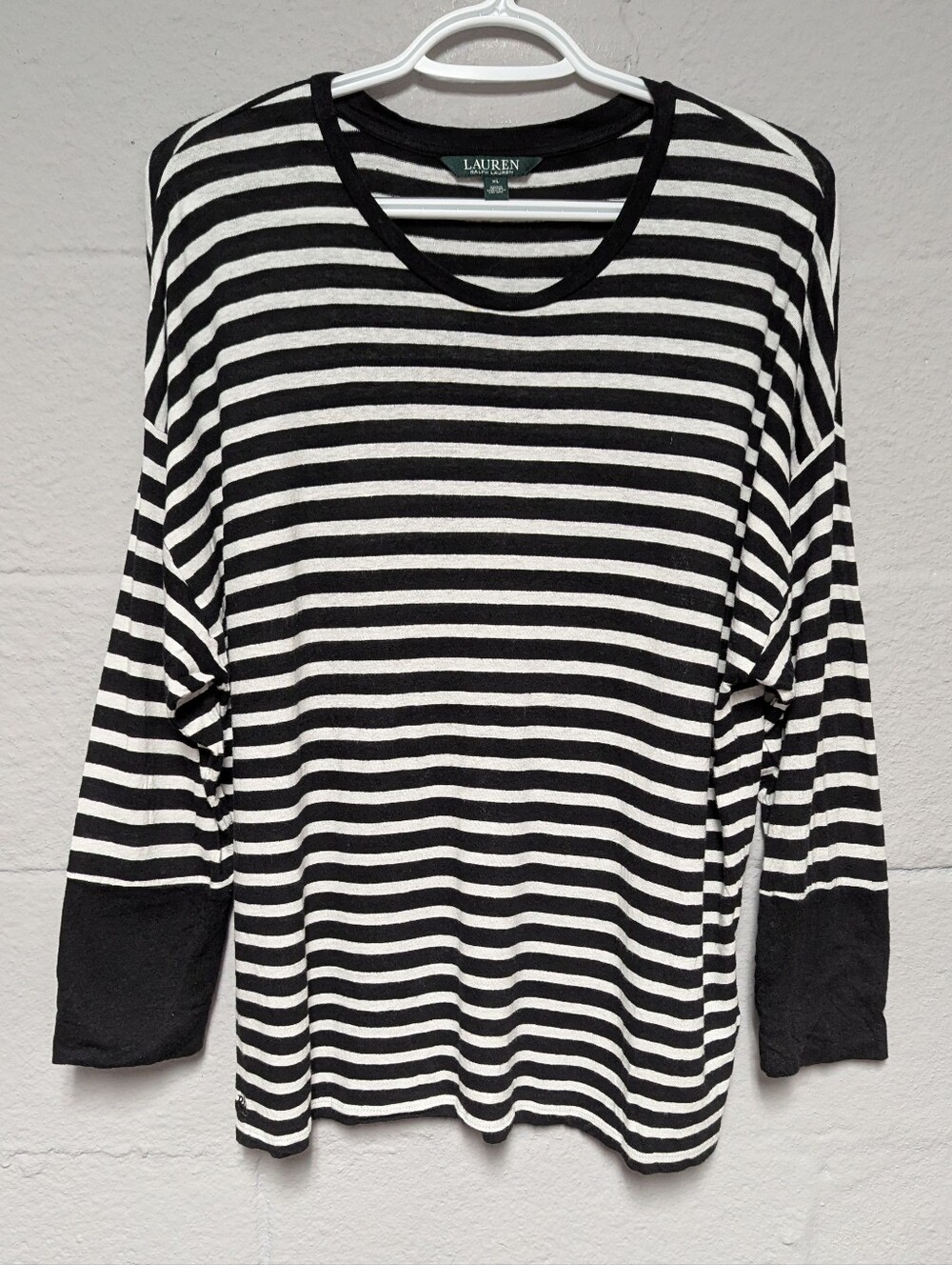 Lauren Ralph Lauren Nautical Stripe Boxy Tee Size XL